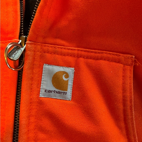 Boys Carhartt Orange Zip-Up Canvas Jacket Size Large 14-16 - Picture 3 of 11